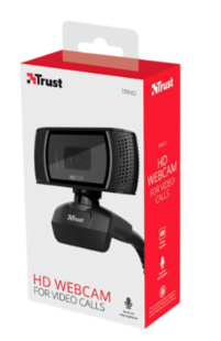 Trust cámara web video hd 720 p trino usb negro