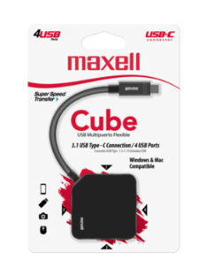 Maxell Hub de 4 puertos USB con entrada Tipo C