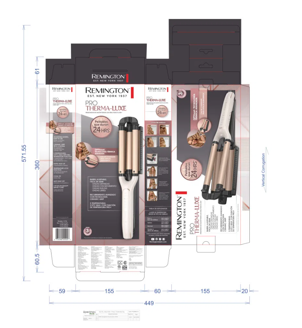 Remington risador Pro therma-luxe ondas de larga duración