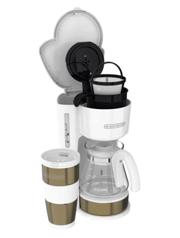 Black &amp; Decker coffee maker blanco con dorado