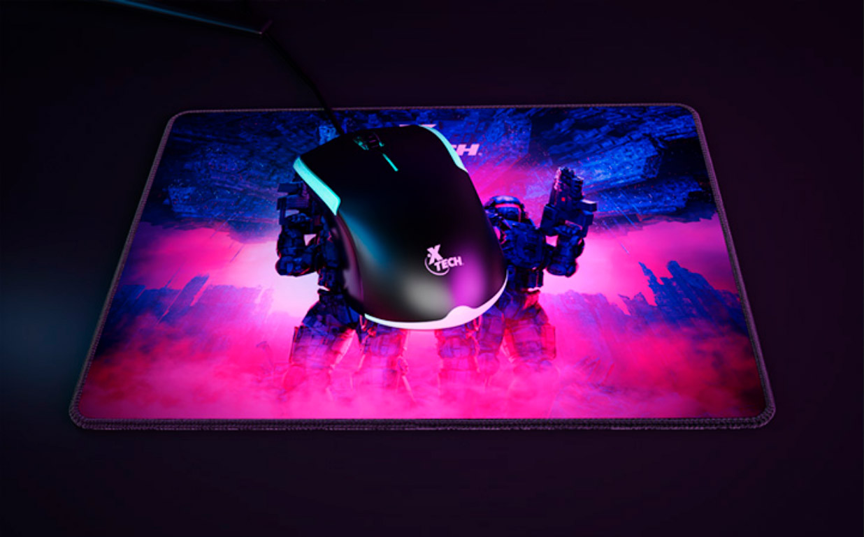 Combo, teclado en español, mouse y alfombrilla - Xtech - Hasha XTK-535S