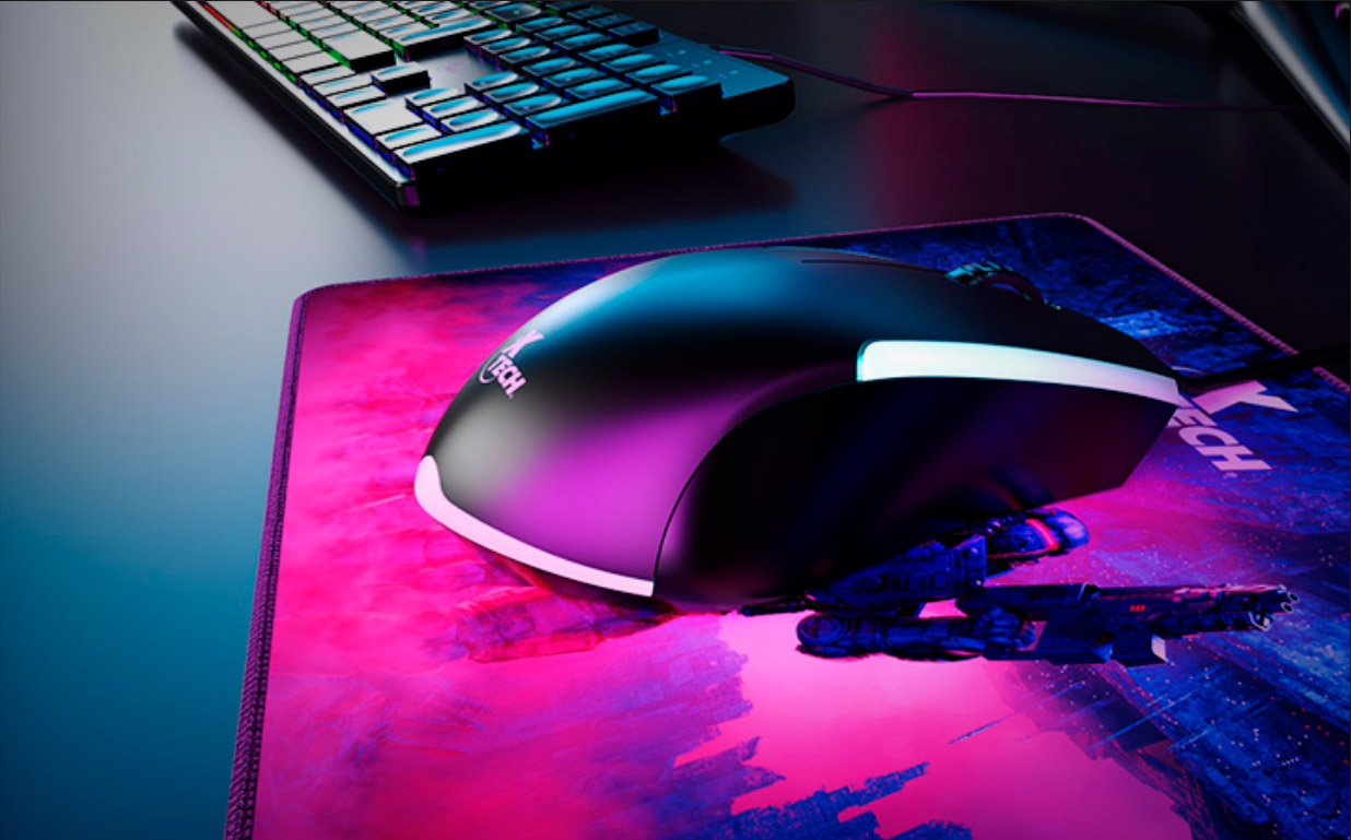 Combo, teclado en español, mouse y alfombrilla - Xtech - Hasha XTK-535S
