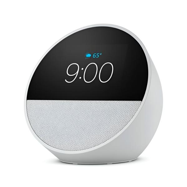 PARLANTE AMAZON ECHO SPOT 2024 CON ALEXA RELOJ CON ALARMA BLANCO B0BFCBKXWLW