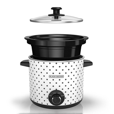 Black &amp; Decker olla de cocción lenta 4l blanca-negro