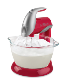 Black &amp; Decker batidora de pedestal roja 250w con tazón