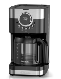 Black &amp; Decker cafetera 12 tazas inoxidable digital