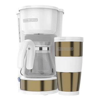 Black &amp; Decker coffee maker blanco con dorado