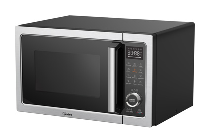 Midea microondas 1.0 PC perilla industrial puerta gabinete plateado horno convección air fryer