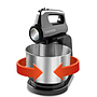 Black & Decker batidora de pedestal negra, de acero inoxidable, 250w con tazón